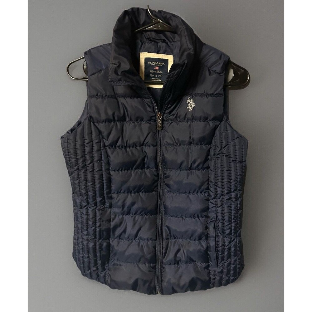 USPA  U.S. Polo Assn. Women's puffer Vest Slate blue S small EUC